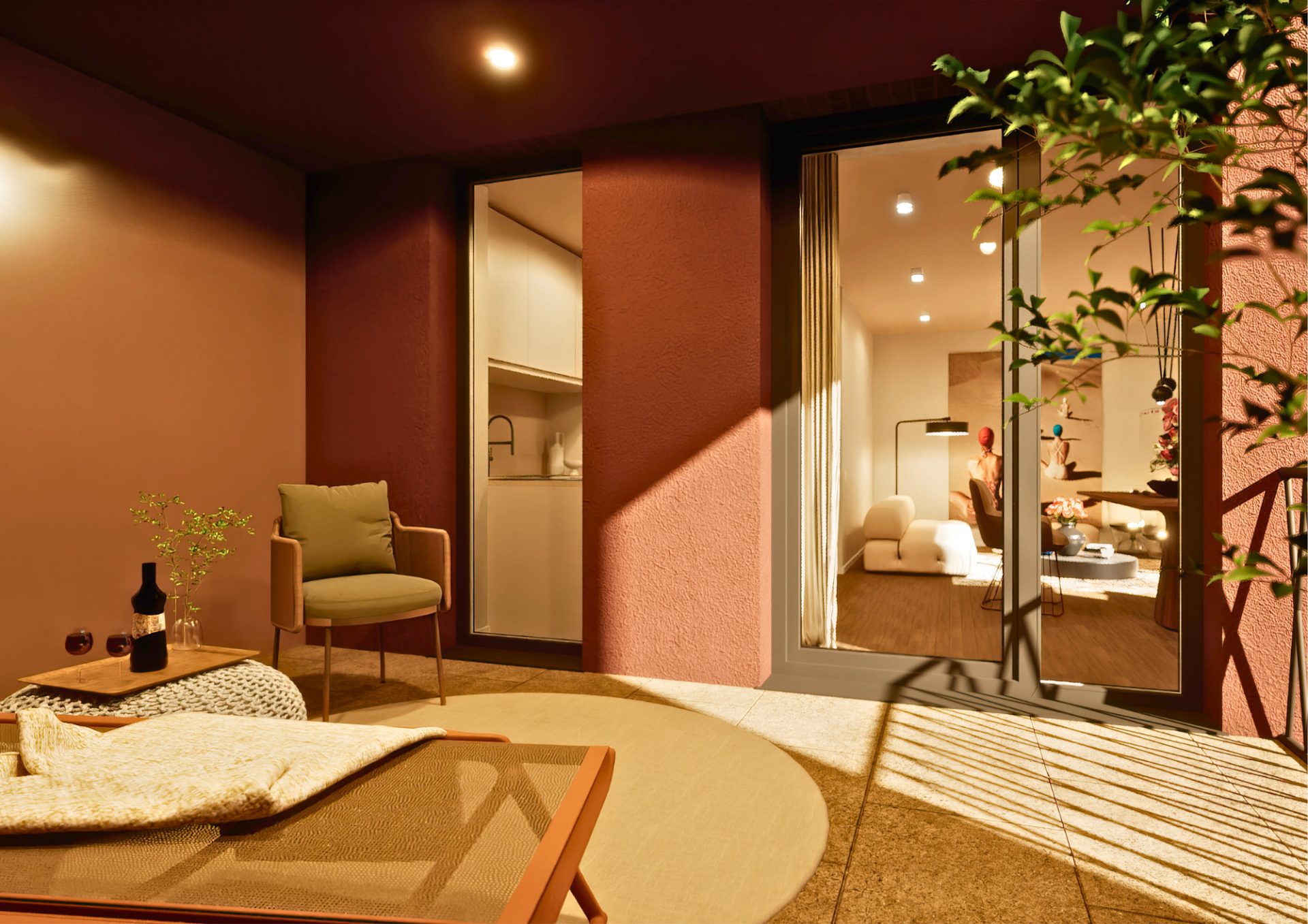 Loggia in Terrakotta-Optik – Ausbaustandard und Materialqualität